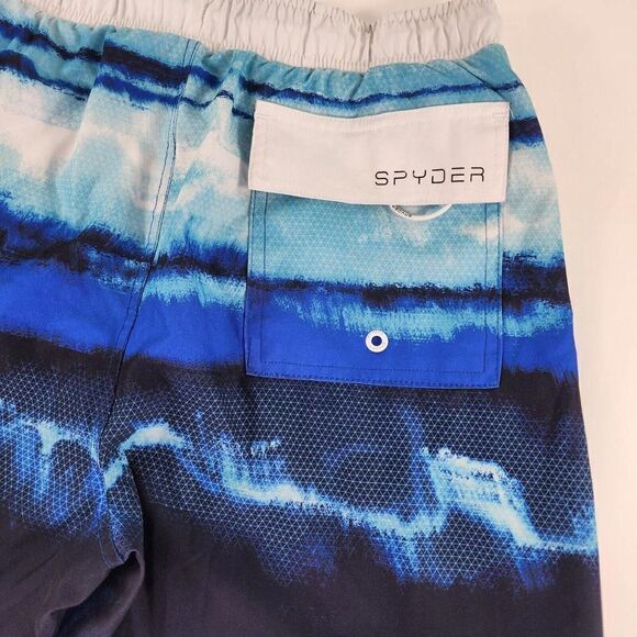 Spyder Men's Standard 7" Tie-dye Volley Swim Trunks Size Small Blue Shorts - Picture 7 of 11
